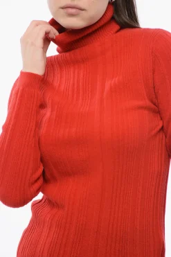 Maglia a Collo Alto in Misto Cashmere a Costine></noscript>Woolrich Discount