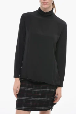 Maglia a Collo Alto in Misto Viscosa e Seta>Woolrich Outlet