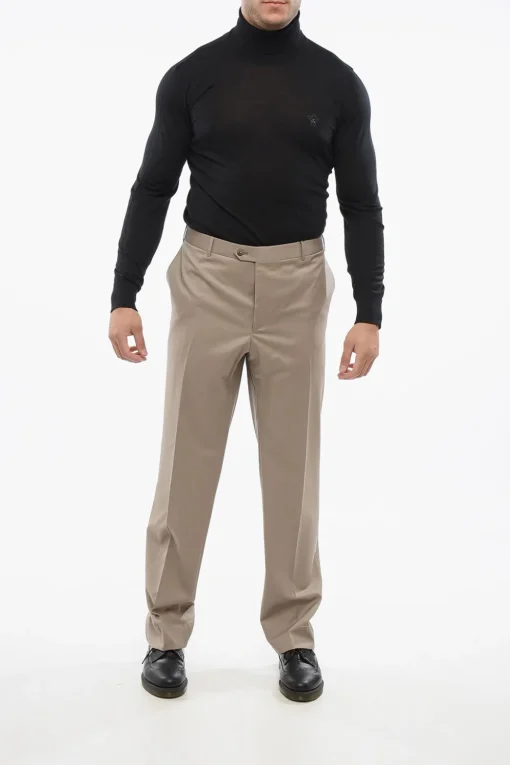 Online Maglia a Collo Alto in Misto Lana con Logo Uomo Maglieria