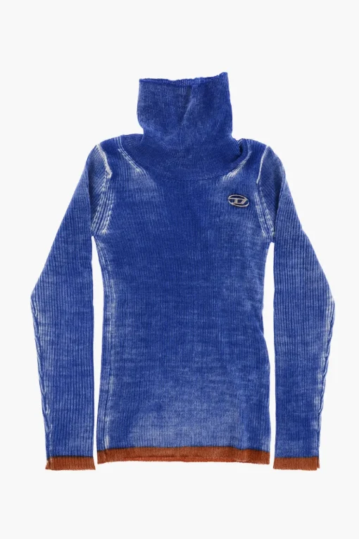 Sale Maglia a Collo Alto KARIBELLE Effetto Delavè a Costine Abbigliamento