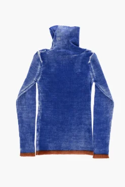 Sale Maglia a Collo Alto KARIBELLE Effetto Delavè a Costine Abbigliamento