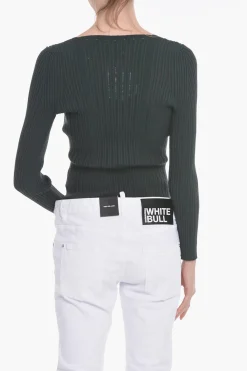 New Maglia a Costine FINESSE con Collo Squadrato Donna Maglieria