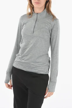 Clearance Maglia a Mezza Zip Leggera Donna T-Shirts E Tops