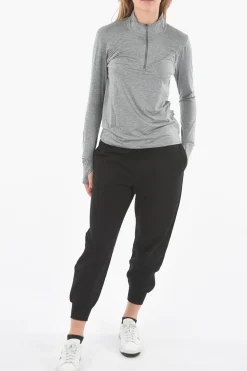 Clearance Maglia a Mezza Zip Leggera Donna T-Shirts E Tops