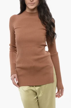 Discount Maglia BARDIA a Coste con Spacchi Laterali Donna Maglieria