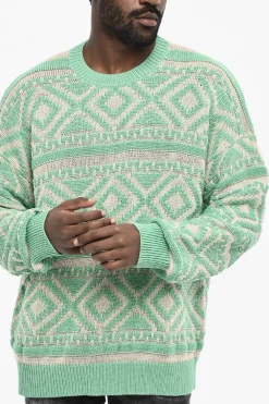 Clearance Maglia Bicolore Ricamata Uomo Maglieria