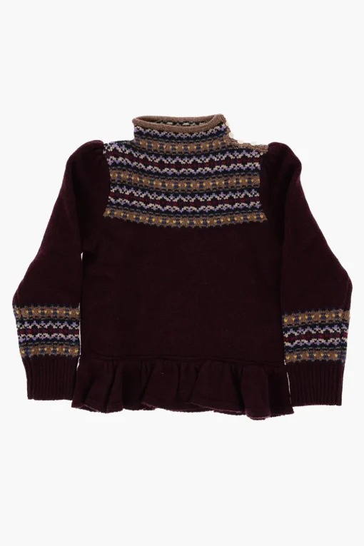 Maglia Collo Alto in Lana con Volant>Polo Ralph Lauren Kids Outlet