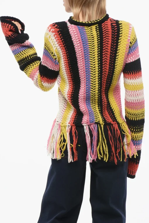 Maglia Crochet Multicolor con Fondo Frangiato>Chloe Best