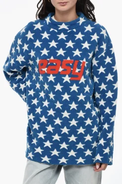 Online Maglia Gircollo UNISEX In Cotone Spugnato con Stelle All Over Donna Maglieria|Maglieria