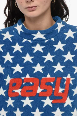 Online Maglia Gircollo UNISEX In Cotone Spugnato con Stelle All Over Donna Maglieria|Maglieria