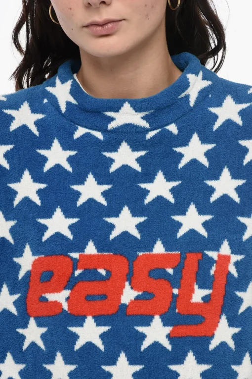 Online Maglia Gircollo UNISEX In Cotone Spugnato con Stelle All Over Donna Maglieria|Maglieria