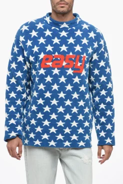 Online Maglia Gircollo UNISEX In Cotone Spugnato con Stelle All Over Donna Maglieria|Maglieria