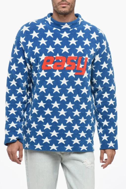 Online Maglia Gircollo UNISEX In Cotone Spugnato con Stelle All Over Donna Maglieria|Maglieria