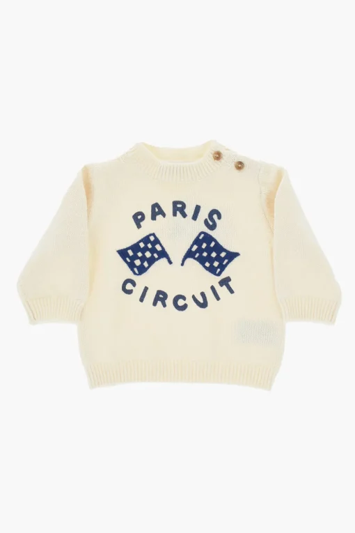 Maglia Girocollo ALMIRE in Cotone e Cashmere con Dettagli a Contrasto>Bonpoint Sale