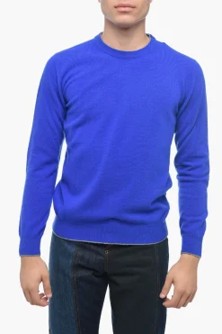 Discount Maglia Girocollo ICON in Lana Vergine con Toppe a Contrasto Uomo Maglieria