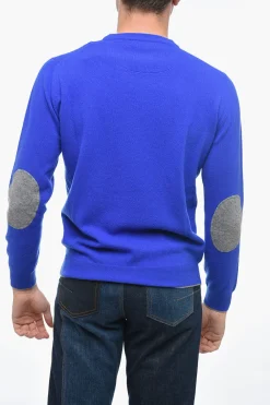 Discount Maglia Girocollo ICON in Lana Vergine con Toppe a Contrasto Uomo Maglieria