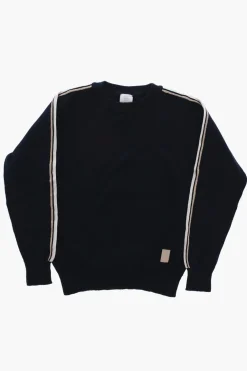 Sale Maglia Girocollo in Cotone Leggero con Banda Laterale a Contrasto Bambino Abbigliamento