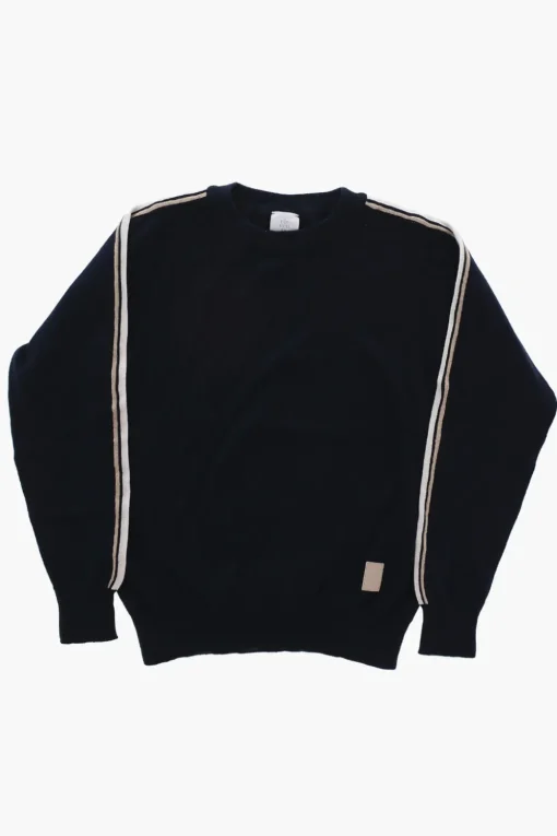 Sale Maglia Girocollo in Cotone Leggero con Banda Laterale a Contrasto Bambino Abbigliamento