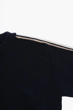 Sale Maglia Girocollo in Cotone Leggero con Banda Laterale a Contrasto Bambino Abbigliamento