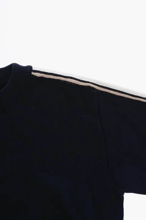 Sale Maglia Girocollo in Cotone Leggero con Banda Laterale a Contrasto Bambino Abbigliamento
