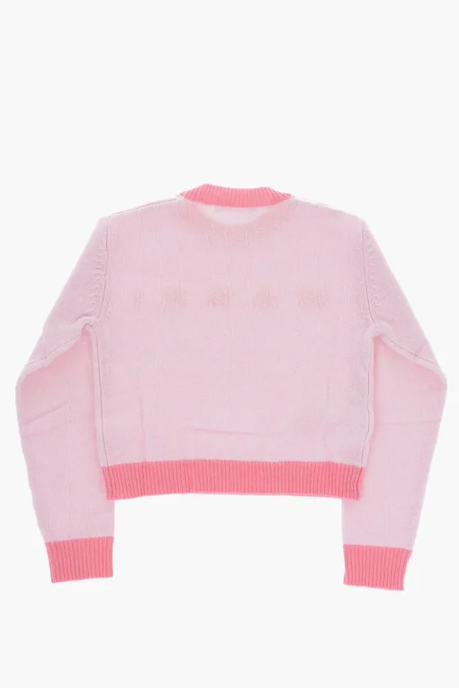 Maglia Girocollo in Lana e Cashmere con Logo Ricamato>Marni Kids New