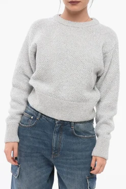 Maglia Girocollo in Lana Paillettata con Cut-out Posteriore>Stella McCartney Discount