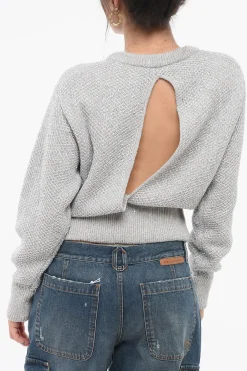 Maglia Girocollo in Lana Paillettata con Cut-out Posteriore>Stella McCartney Discount