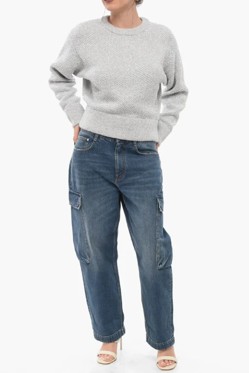 Maglia Girocollo in Lana Paillettata con Cut-out Posteriore>Stella McCartney Discount