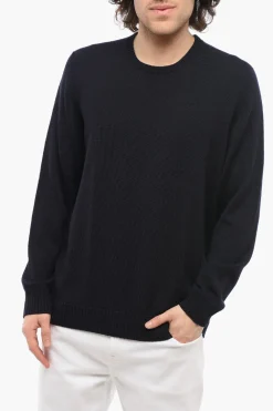Maglia Girocollo in Lana Merino con Bordo a Coste>Drumohr Fashion