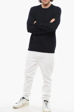 Maglia Girocollo in Lana Merino con Bordo a Coste></noscript>Drumohr Fashion
