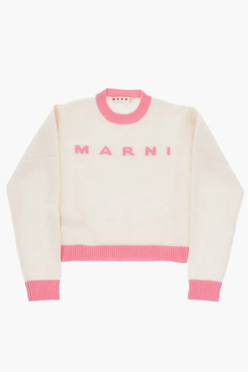 Clearance Maglia Girocollo in Lana e Cashmera Bicolore Abbigliamento