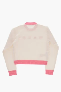 Clearance Maglia Girocollo in Lana e Cashmera Bicolore Abbigliamento