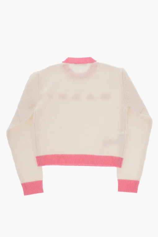 Clearance Maglia Girocollo in Lana e Cashmera Bicolore Abbigliamento