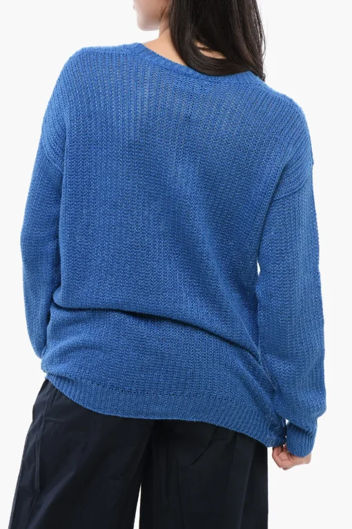 Discount Maglia Girocollo in Lino Donna Maglieria