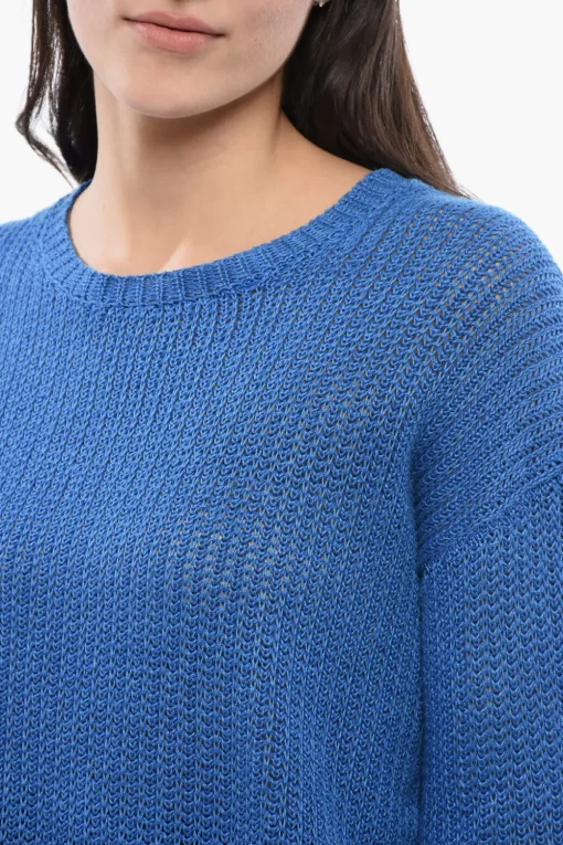 Discount Maglia Girocollo in Lino Donna Maglieria
