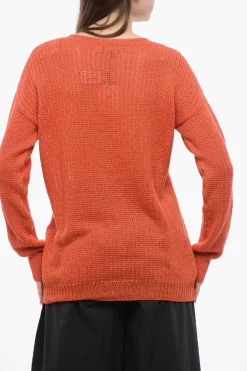 Outlet Maglia Girocollo in Lino Donna Maglieria