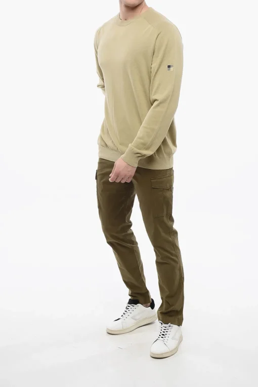 Discount Maglia Girocollo In Misto Lino Uomo Maglieria