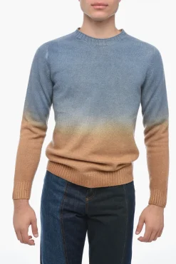 Outlet Maglia Girocollo in Misto Cashmere con Fondo Degradè Uomo Maglieria
