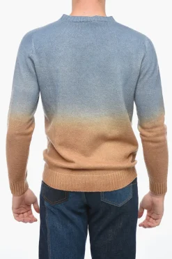 Outlet Maglia Girocollo in Misto Cashmere con Fondo Degradè Uomo Maglieria