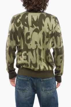 Maglia Girocollo in Misto Lana con Logo Jacquard All-Over>Alexander McQueen Discount