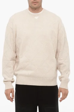 New Maglia Girocollo in Misto Lana con Dettaglio Cut-Out Uomo Maglieria