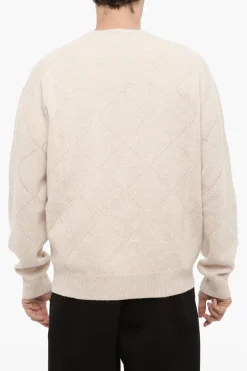 New Maglia Girocollo in Misto Lana con Dettaglio Cut-Out Uomo Maglieria