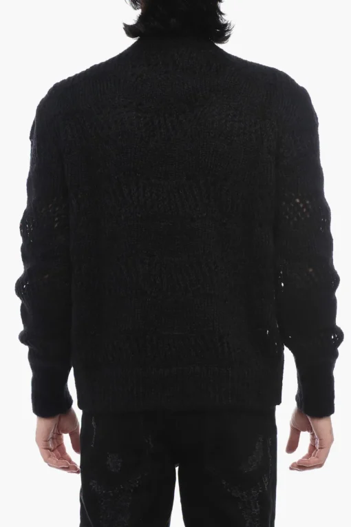Discount Maglia Girocollo in Misto Mohair OpenWork Uomo Maglieria