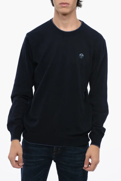 Maglia Girocollo in Misto Lana con Bordi a Contrasto>North Sails Fashion