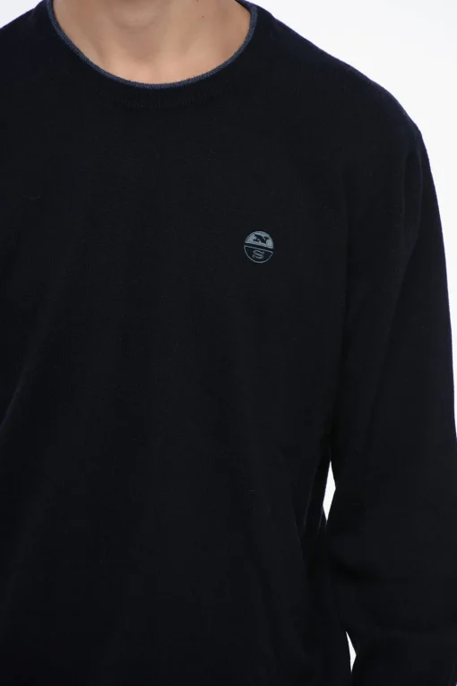 Maglia Girocollo in Misto Lana con Bordi a Contrasto>North Sails Fashion