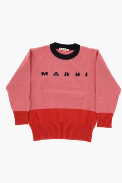 Fashion Maglia Girocollo in Misto Lana Color Block Abbigliamento