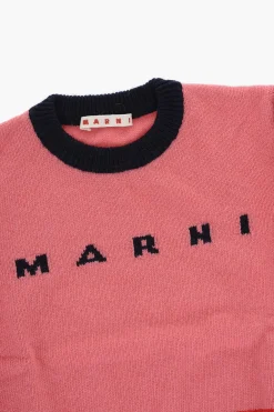 Fashion Maglia Girocollo in Misto Lana Color Block Abbigliamento