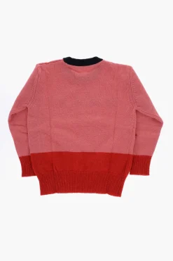 Fashion Maglia Girocollo in Misto Lana Color Block Abbigliamento