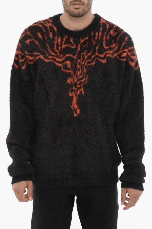 Best Maglia Girocollo in Nylon con Ricamo a Contrasto Uomo Maglieria