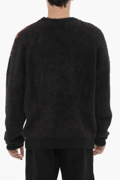 Best Maglia Girocollo in Nylon con Ricamo a Contrasto Uomo Maglieria